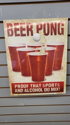 Tin Sign - Beer Pong