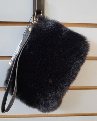 Wristlet - Faux Fur - Black