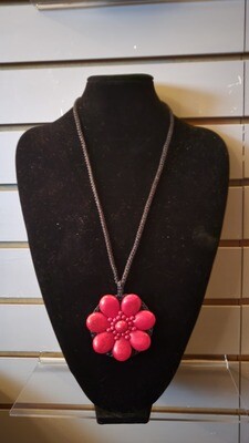 Necklace-Red Stone Flower