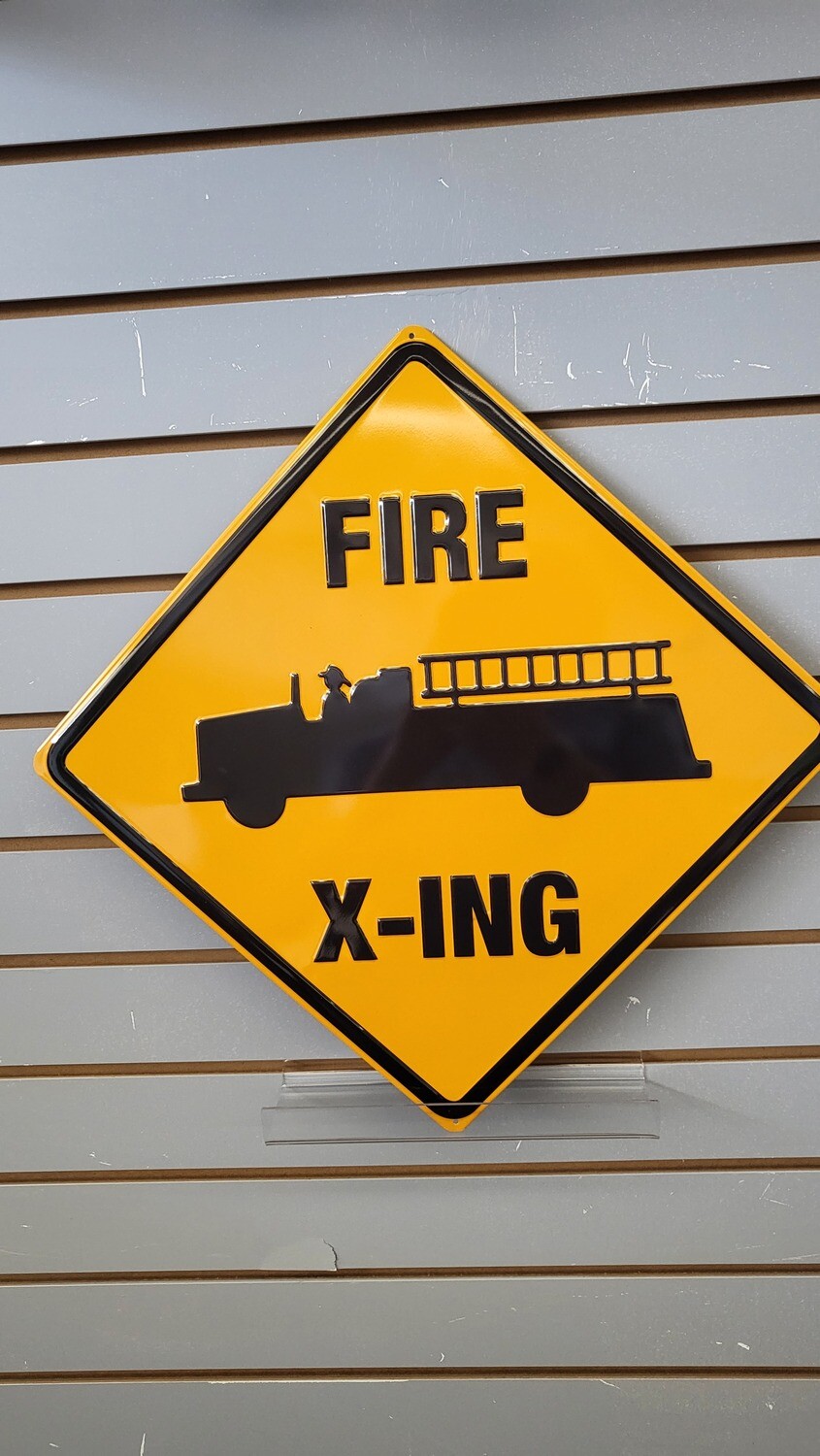 Tin Sign - Firetruck Xing