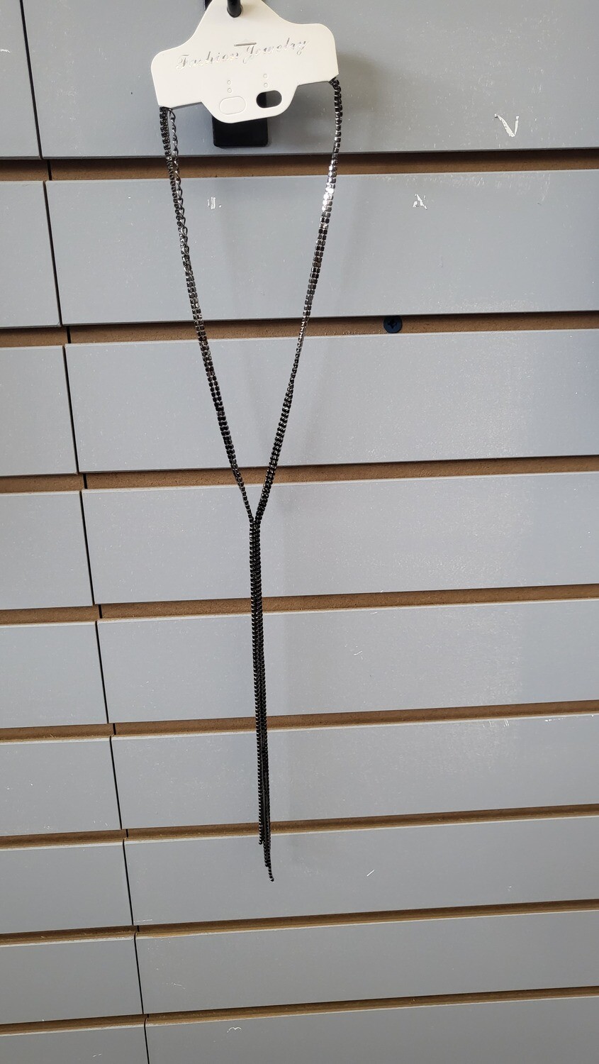 Necklace-Rhinestone- Black
