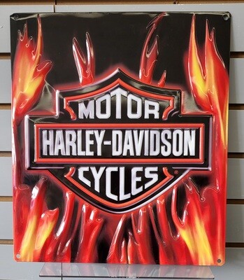 Tin sign - Harley Flame