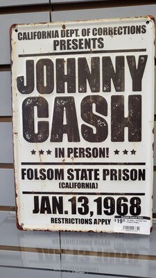 Tin sign- Johnny Cash -Folsom Prison