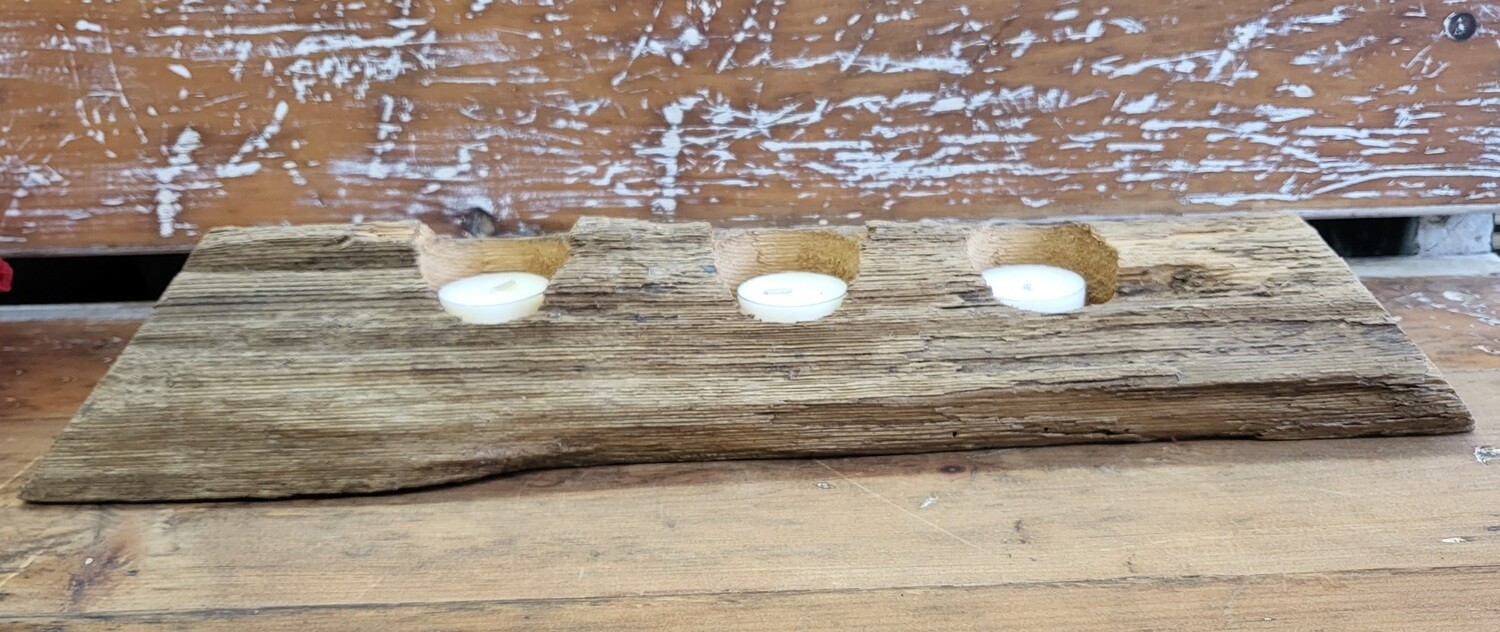 Rustic Log - 3 Candle Holder