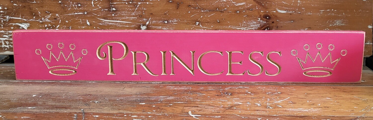 Sign -Wood - &quot;Princess&quot;