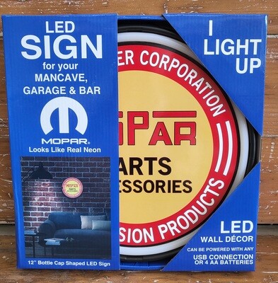 Light up Sign LED - &quot;Mopar Parts&quot; -  Round