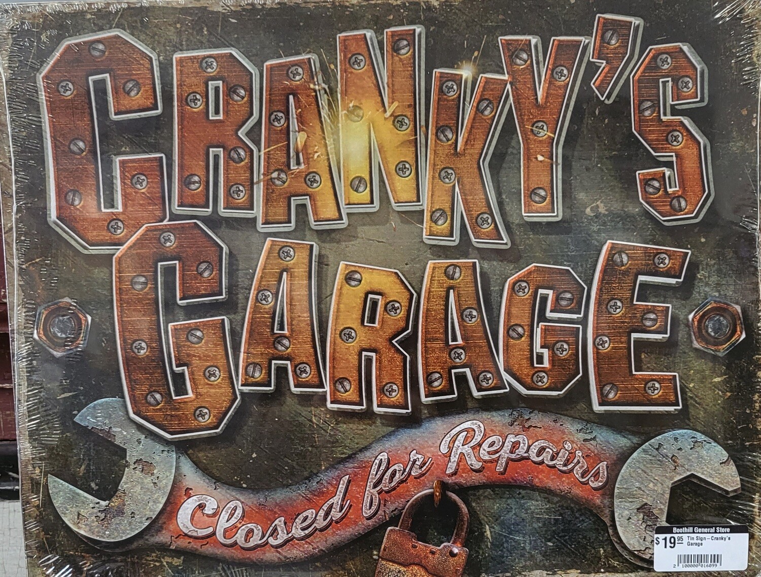 Tin Sign - Cranky&#39;s Garage