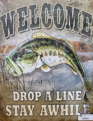 Tin Sign - Welcome Bass Fishing