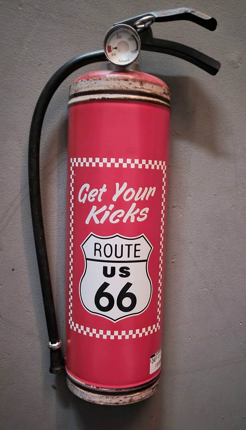 Tin Sign - &quot;Route 66&quot; Extinguisher
