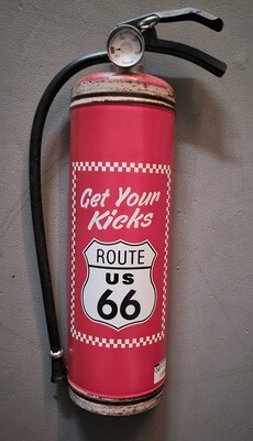 Tin Sign - &quot;Route 66&quot; Extinguisher