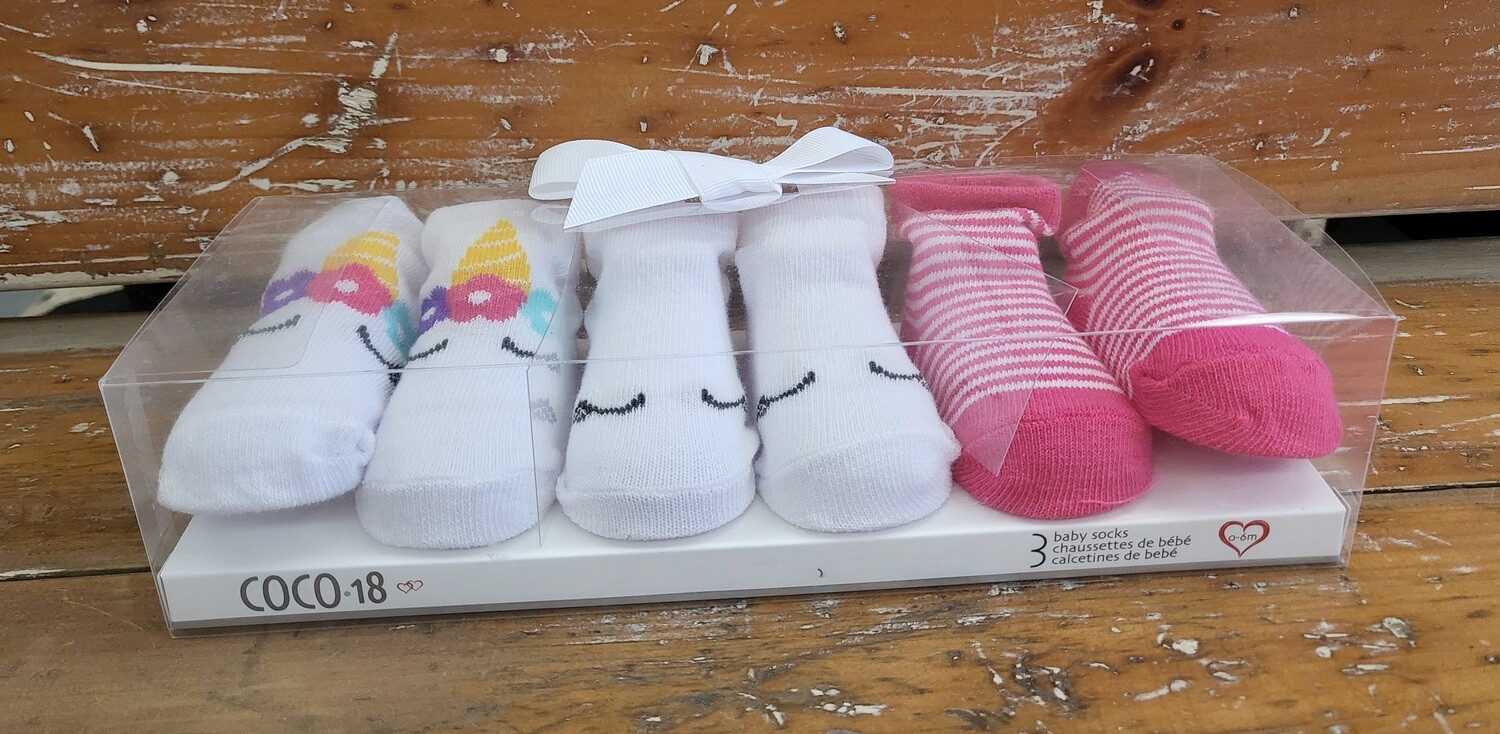 Baby Girl Socks -Pink - 3 pr