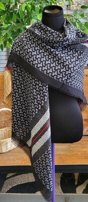 Scarf - Patterned - Black