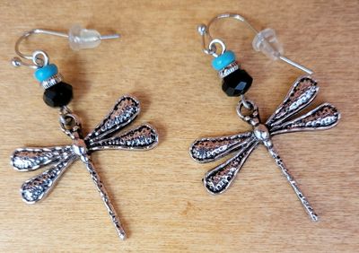 Earrings- Silver Dragonflies