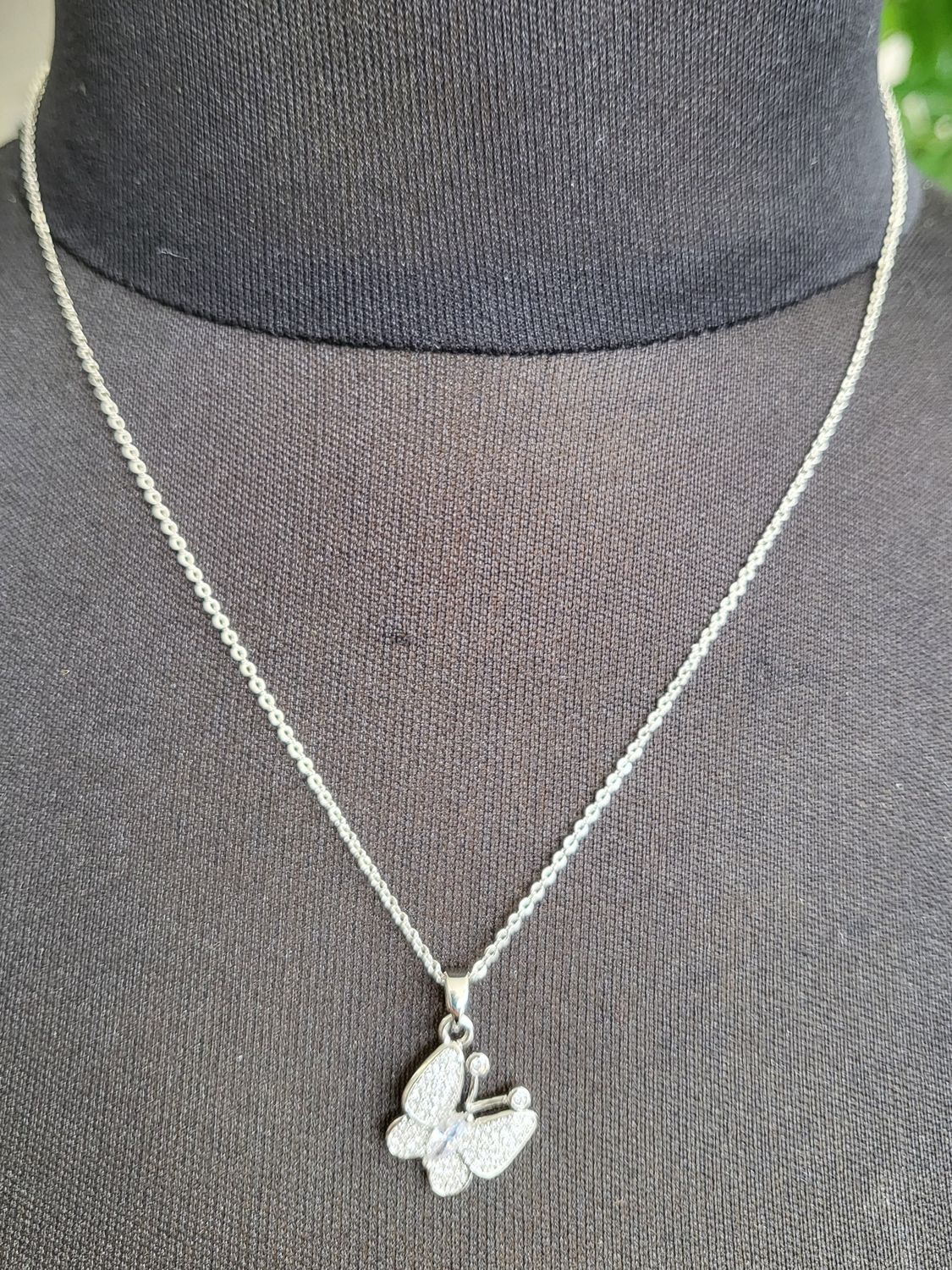 Necklace-Butterfly w/Rhinestones