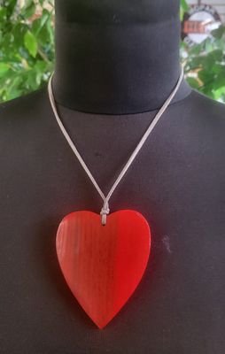 Necklace-Red Wood heart