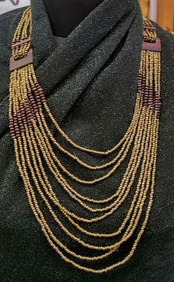 Necklace - Gold n Brown
