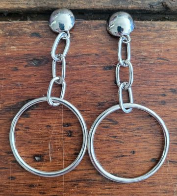 Earrings- Chain Drop - Silver