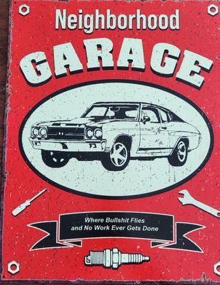 Tin Sign - Neighbourhood Garage