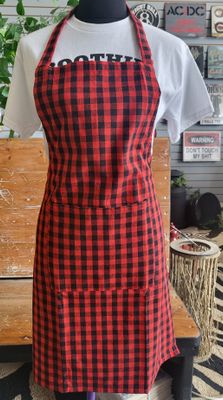 Apron -  Gingham - Red/Black