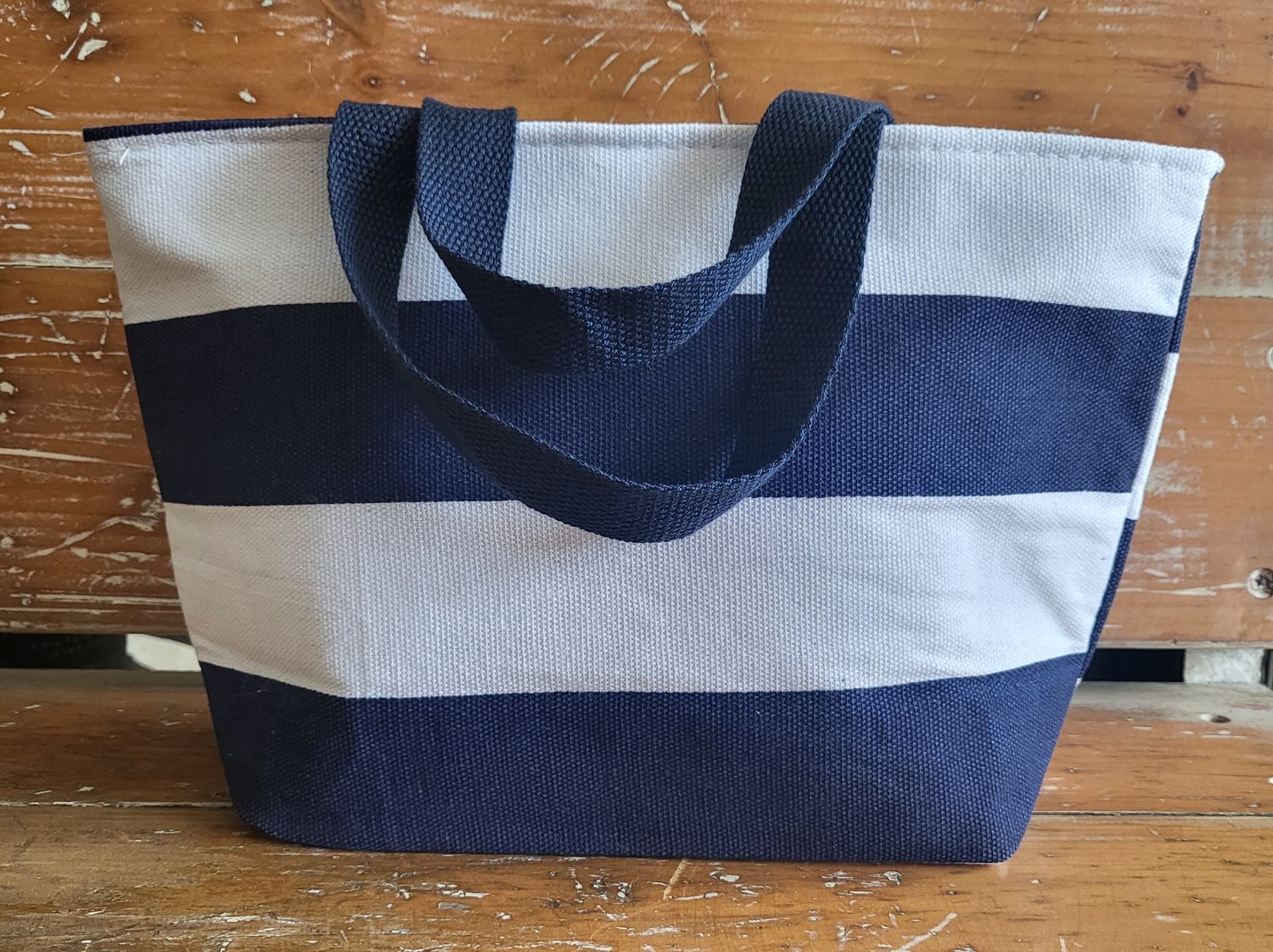 Lunch Bag - Navy &amp; White Stripe