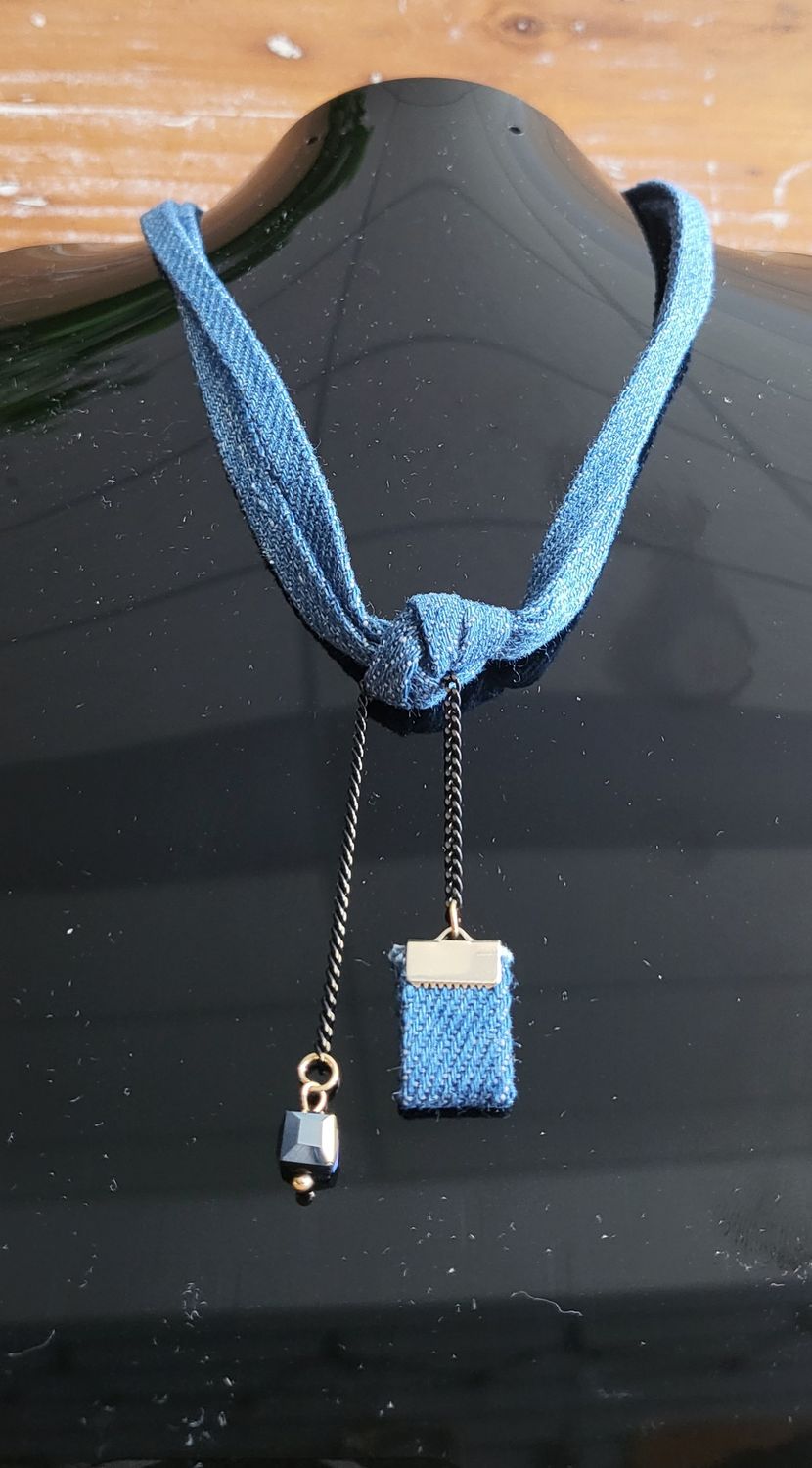 Necklace - Denim Choker