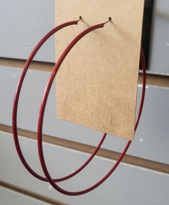 Earrings - Red Hoop - 4&quot;