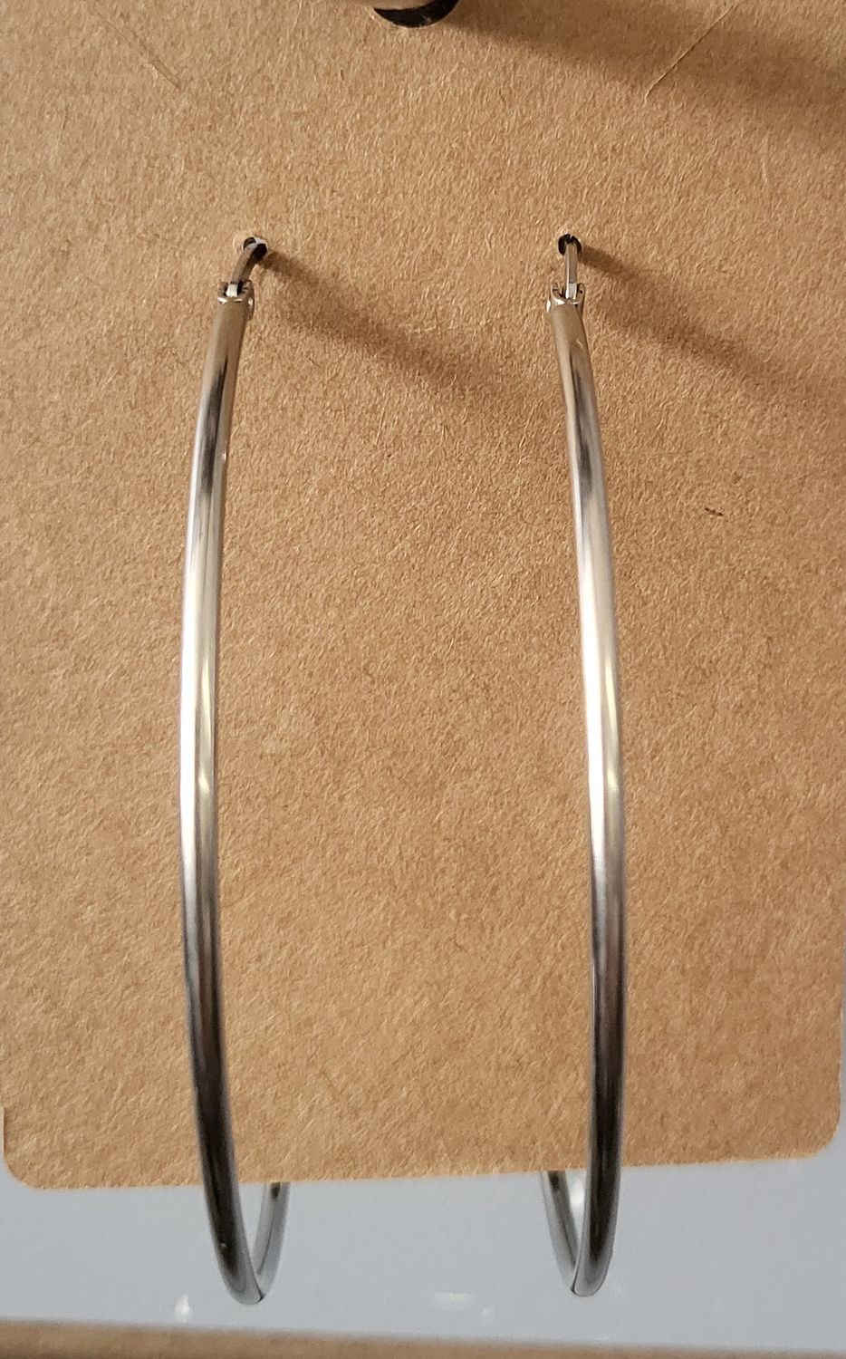 Earrings - Silver Hoops -  2 3/4&quot;