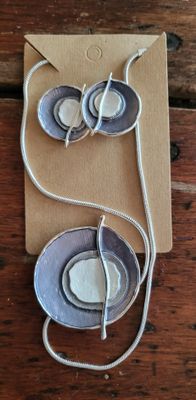 Necklace Set - Mauve &amp; Silver