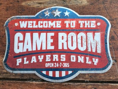 Tin sign- Game Room