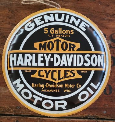 Harley Davidson Round Sign- Genuine Motor Oil