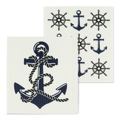 Swedish Dishcloth - Anchor, 2 pk