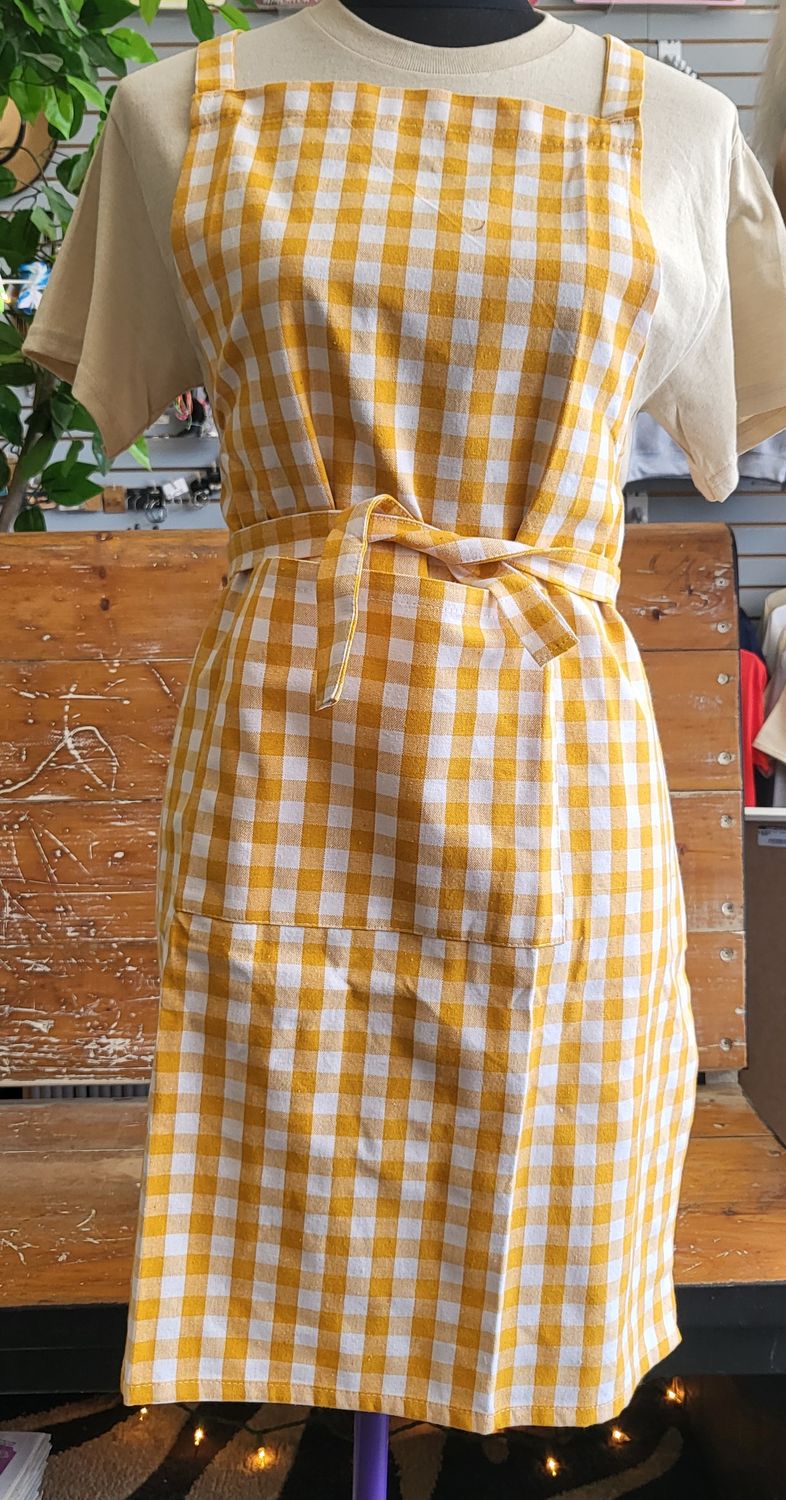 Apron - Gingham -  Yellow/White