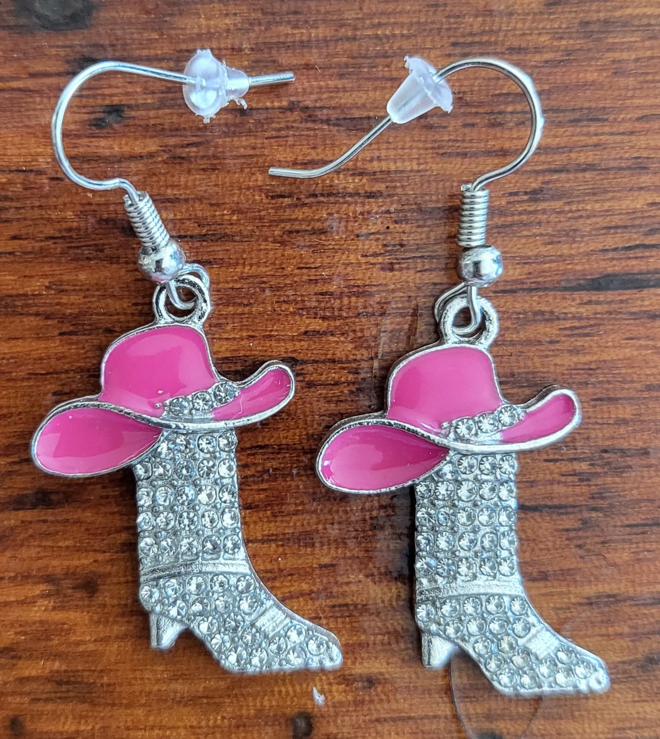 Earrings - Pink /Rhinestone Boots