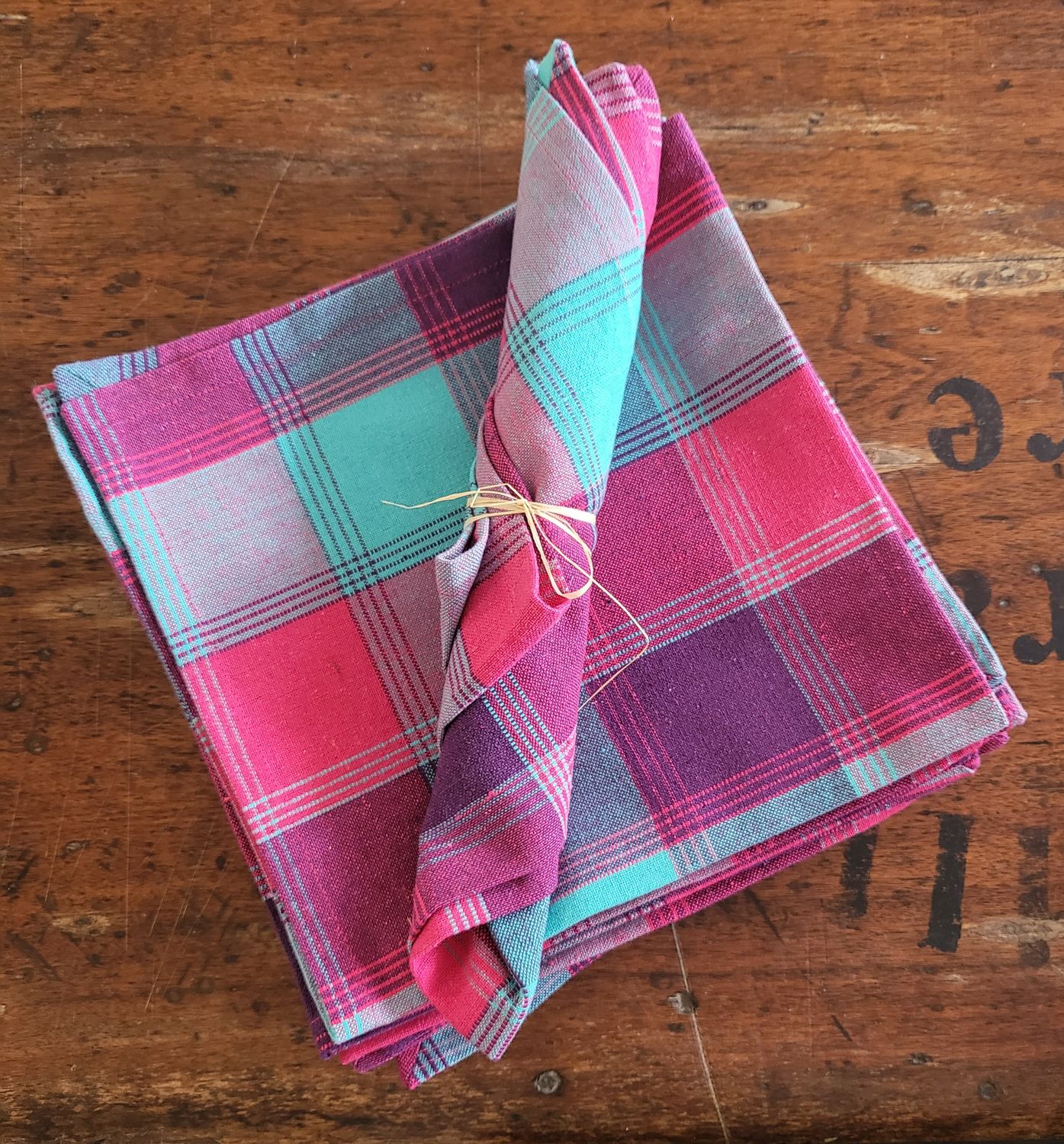Napkin - Pink/Turquoise Plaid