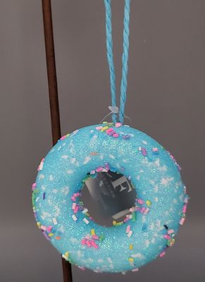 Ornament - Donut - Blue Sprinkle