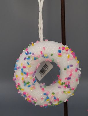 Ornament - Donut - White Sprinkles