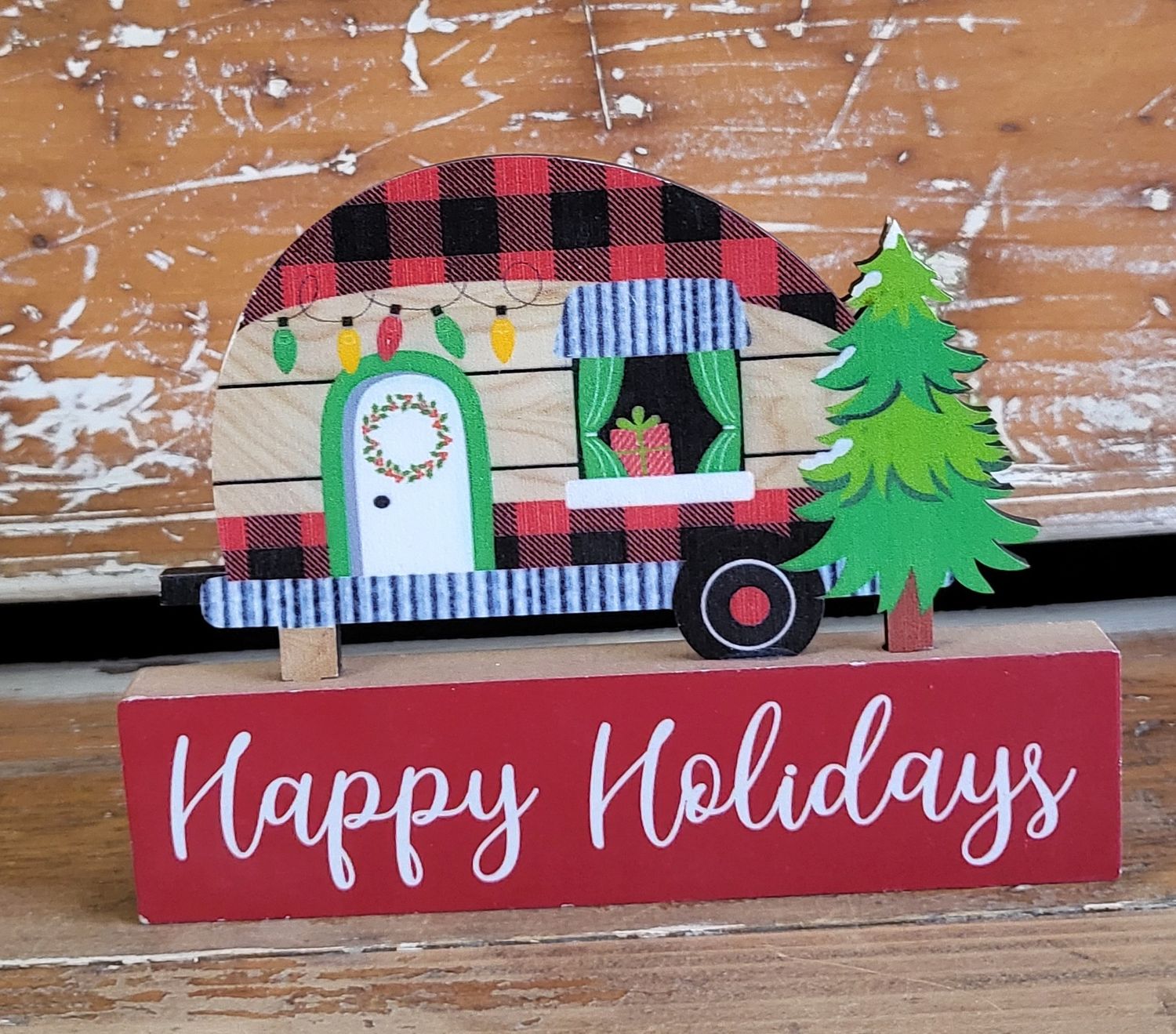 Happy Holidays Camper Decor