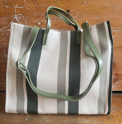 Tote - Two Tone Green/Off-White