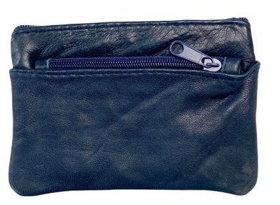 Coin Wallet - Leather - Navy Blue