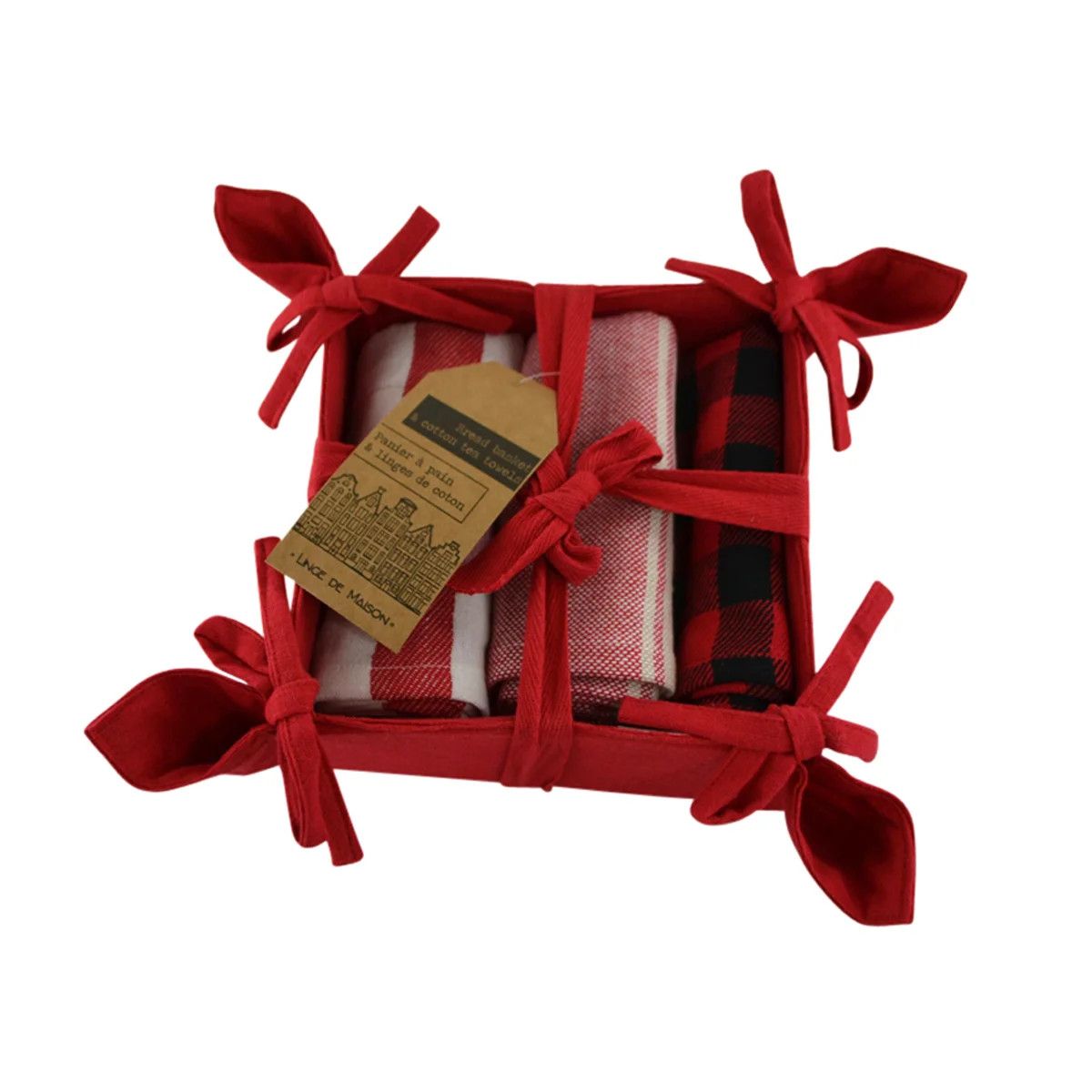Bread Basket/ T-towels - Red