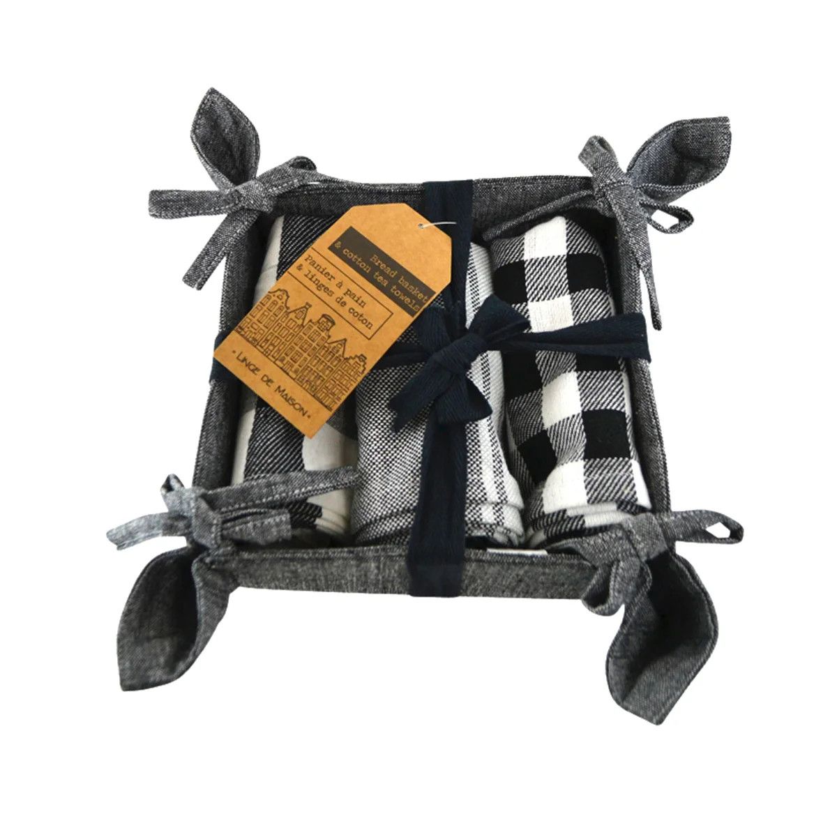 Bread Basket  &amp; T Towels - Black