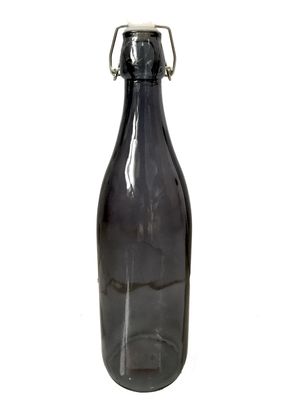 Glass Water Bottle - 1 litre - Black