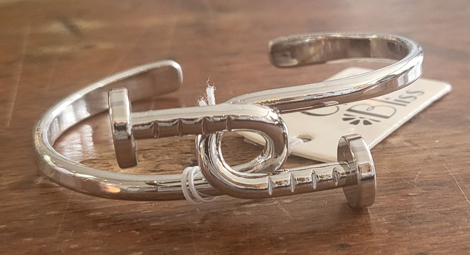 Bracelet - Twisted Silver Nail
