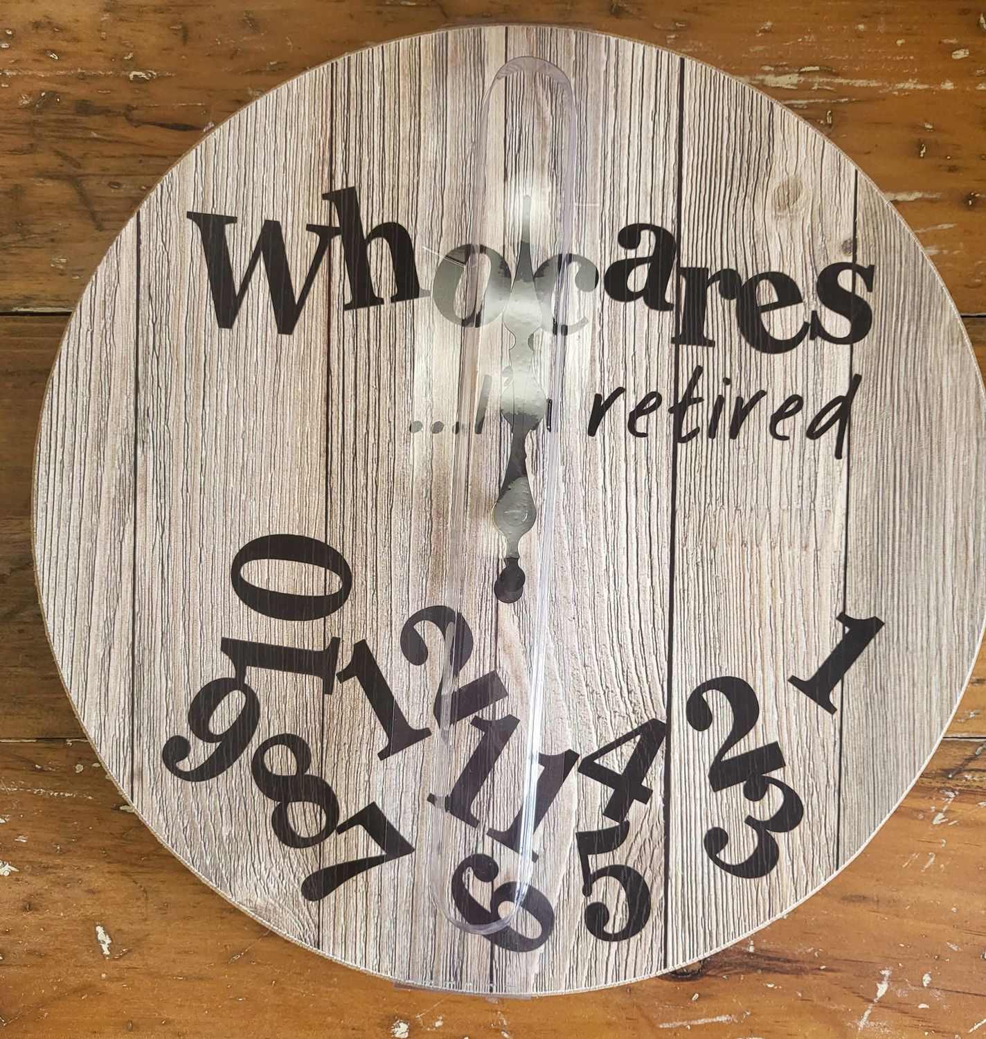 Clock - &quot;Who Cares ... I&#39;m Retired&quot;