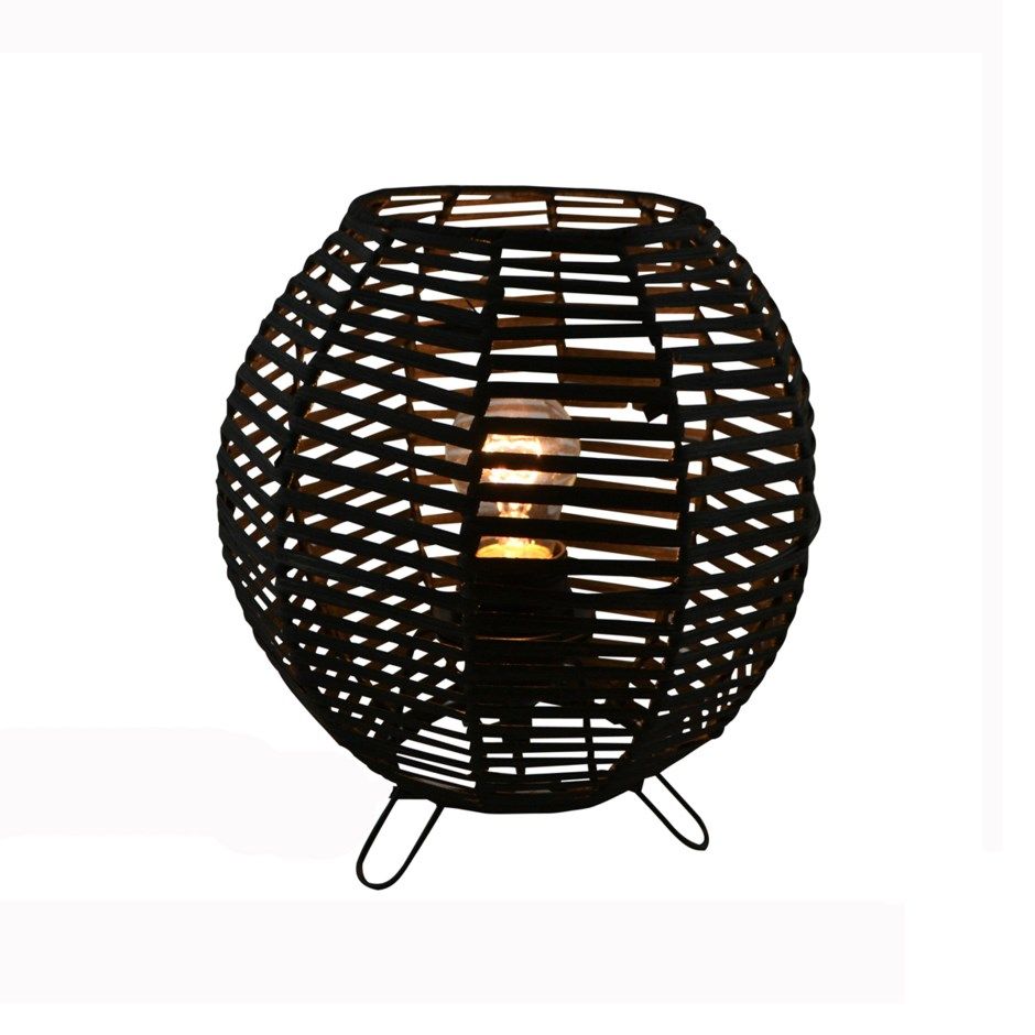 Lamp - Rattan - Blk - Sphere