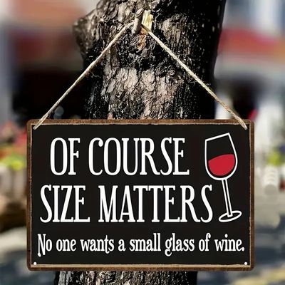 Sign - Wood - Of Course Size Matters