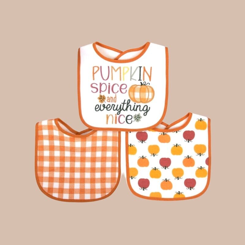 Baby-Pumpkin Spice Bib Set