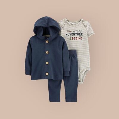 Baby Boy-3PC Cardigan Set