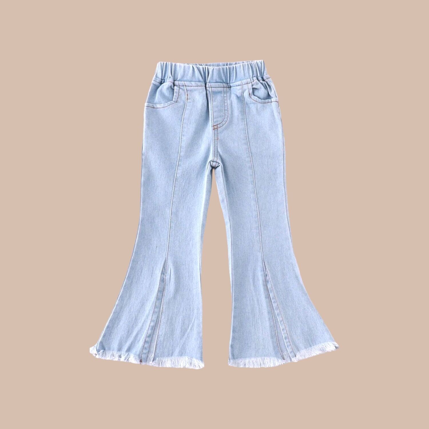 Girls Open Front Denim Jeans