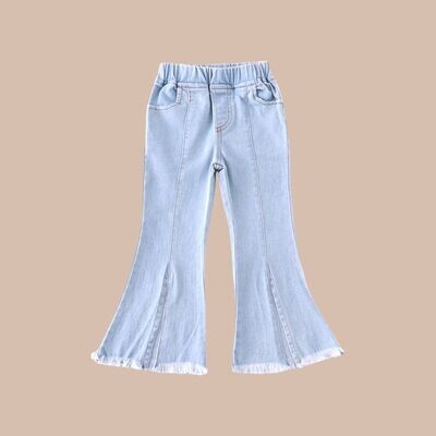 Girls Open Front Denim Jeans